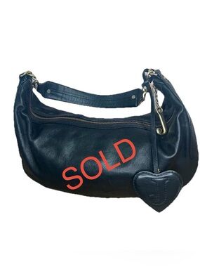 Vintage Juicy Couture Black Leather Shoulder Bag